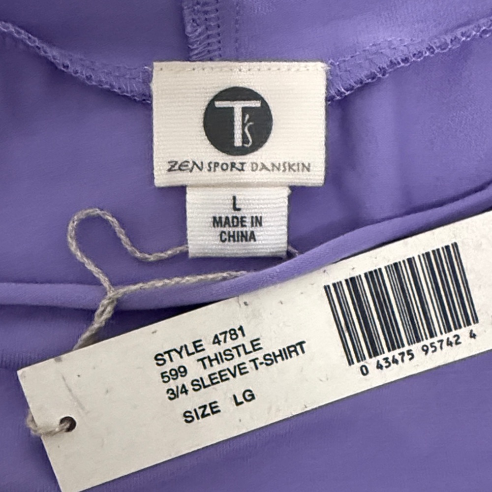 Danskin Purple 3/4 Sleeve Women's Yoga Top - Picture 6 of 6